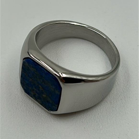 1849- Lapis Lazuli Natural Gemstone Handmade Men's Ring Size 10.5 NWT - Picture 2 of 8